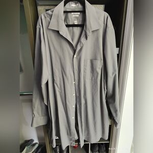 Mens Dress Shirt Van Heusen - Big and Tall Silver 19 35/36